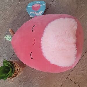 Squishmallow l Cherry l Mid Size l Pink Plush Toy with Smiling Face